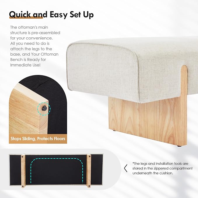 ONEVOG 55" End of Bed Bench - Image 5