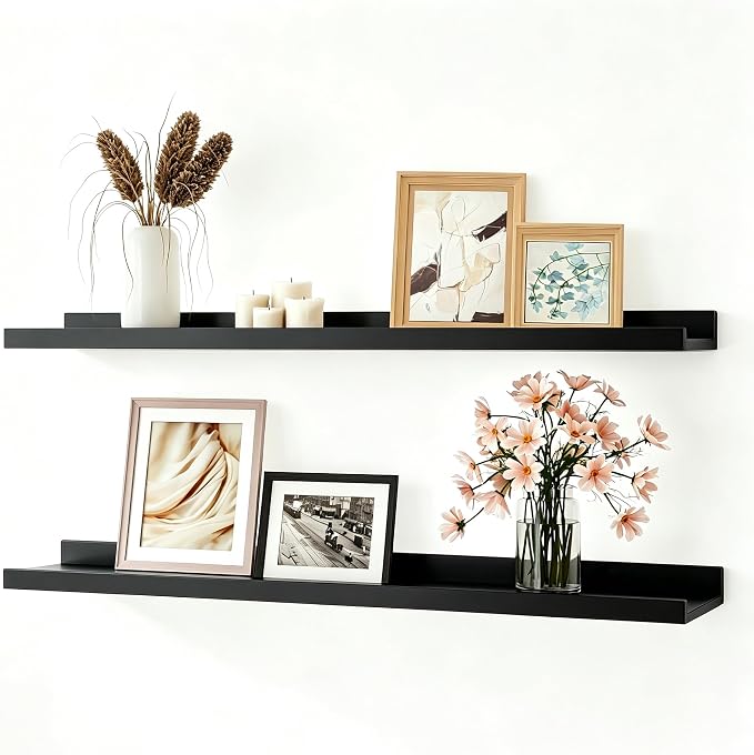 Black Floating Shelves for Wall Decor, 30 in Shelf by Unknown