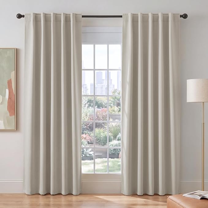PONY DANCE Rod Pocket and Back Tab Blackout Curtains by PONYDANCE