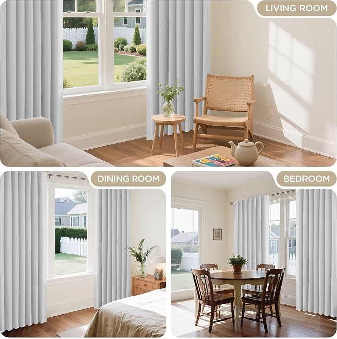 Joydeco White Blackout Curtains 96 Inches Long - Image 7