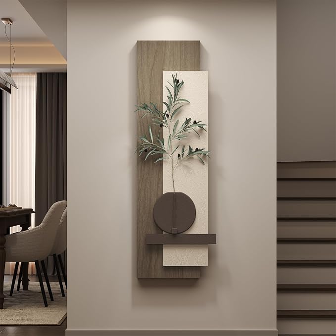 Modern Neutral 3D Textured Long Narrow Vertical Wall Art - Image 2