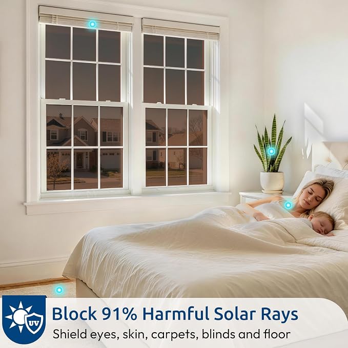 rabbitgoo Window Privacy Film One Way, 35.4" x 157.4", Heat Sun Blocking Anti - Image 4