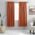 Rust Orange Blackout Thermal Insulated Window Curtains by DONREN
