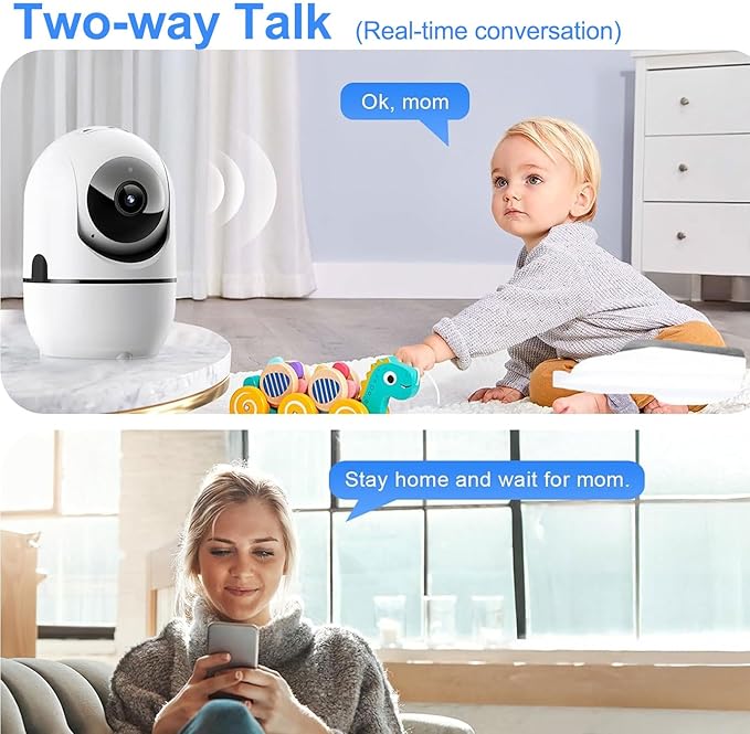 GBIUT Indoor Security Camera, 5G & 2.4GHz Dog/Puppy/Pet WiFi Security Camera with Phone App, 360° Pan/Tilt Home Cameras Indoor, Smart AI Auto Tracking & Night Vision, US Cloud Storage (2Pack)