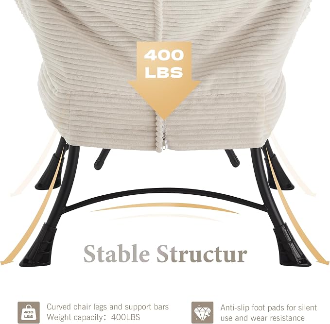 Lazy Chair with Ottoman, Ergonomic Footrest - Image 5