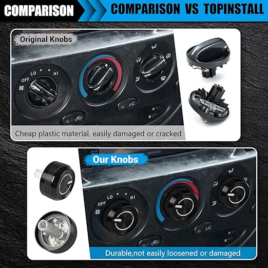 Xomzema 3Pcs Upgraded Control Switch Knob for Toyota Tundra 2000-2006,Air Conditioning AC Heater Blower Fan Climate Control Knobs Switch Button,Replaces 55905-0C010 559050C010