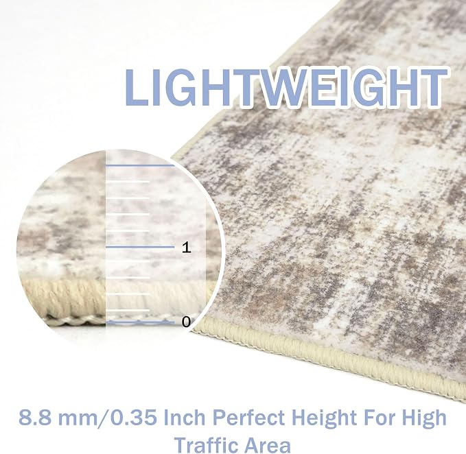 Abstract Round Area Rug 8 Ft Washable Circle Rugs Large Round Rug Non Slip Thin - Image 5