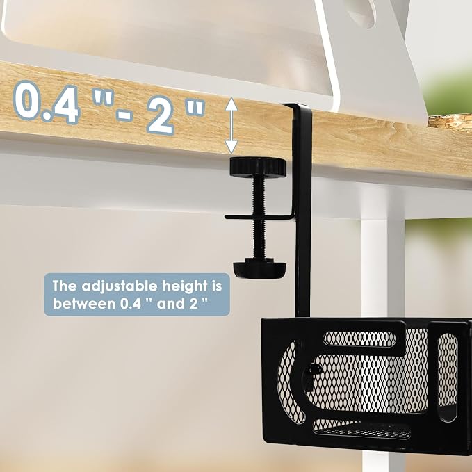 Cable Management Under Desk, Under Desk Cable Management Tray | No Drill Cable - Image 4