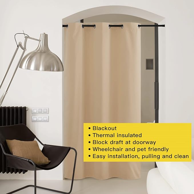 NICETOWN Door Screen Cover for Air Conditioner Room, Insulated Faux Accordion - Image 8