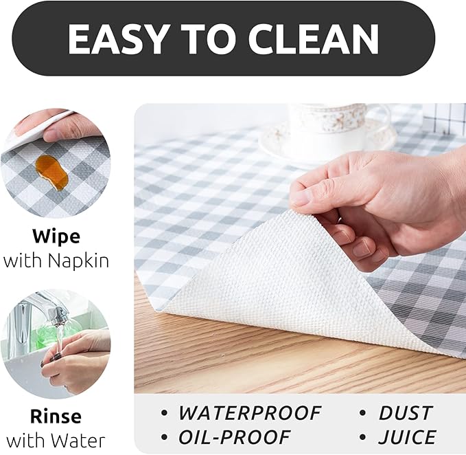 RAY STAR 18X96 Inch Shelf Liner for Kitchen Cabinets, Non-Adhesive Cabinet Liner Washable, PVC Drawer Liner for Dresser Non-Slip Bathroom (Plaid)(1 Roll)