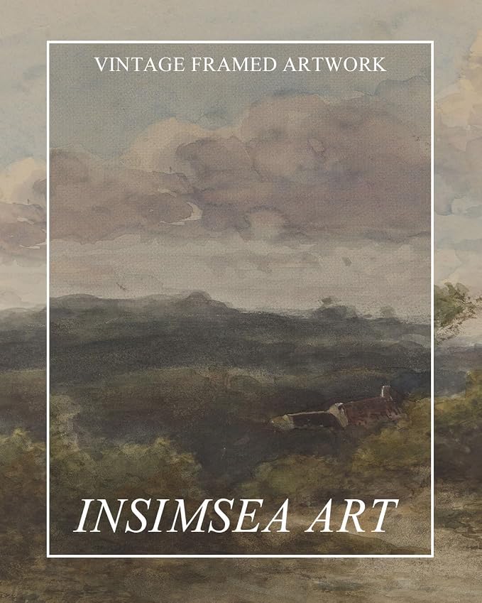 InSimSea Extra Large Framed Vintage Wall Art, Hill Sky Landscape, 20x40inch | - Image 7