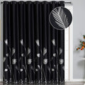 Room Divider Curtain for Sliding Glass Door 120W x 96L Inch Silver Palm Tree by ESTELARTEXTILER