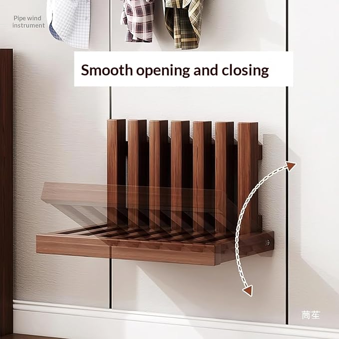 Solid Wood wall Mounted Bedside Table, Foldable Suspended Narrow Table - Image 3