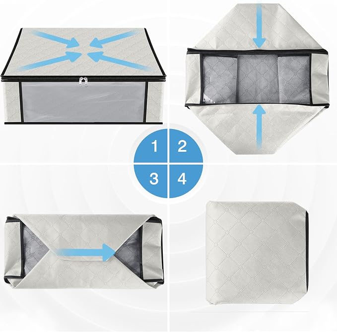 HomeHacks 3-Pack Clothes Organizer Storage Bags, 35L Storage Bins, Reinforced - Image 3