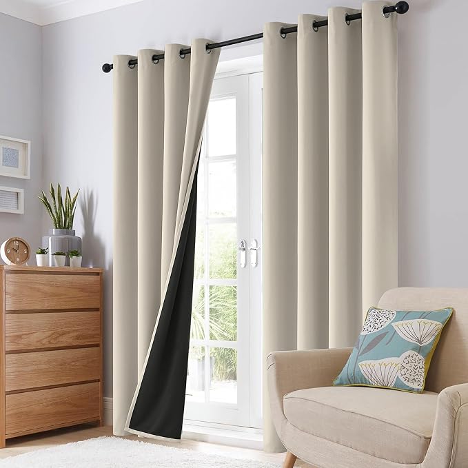SimpleHome Stone 100% Blackout Curtains Room Darkening Living Room 84 Inch | - Image 8