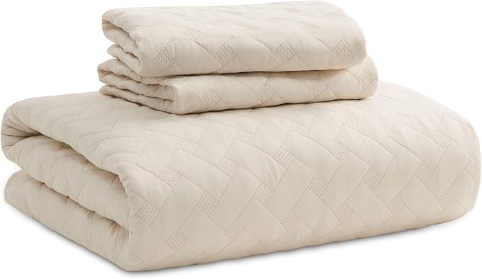 Bedsure Twin Size Quilt, Lightweight Comforter Set, Basket Weave, All-Season - Image 9