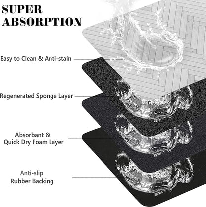 Dog Food Mats for Floors Absorbent, Pet Cat Food Mat - Quick Dry Dog Bowl Mats for Food and Water, Eco-Friendly Boho Pet Supplies 12" x 20"