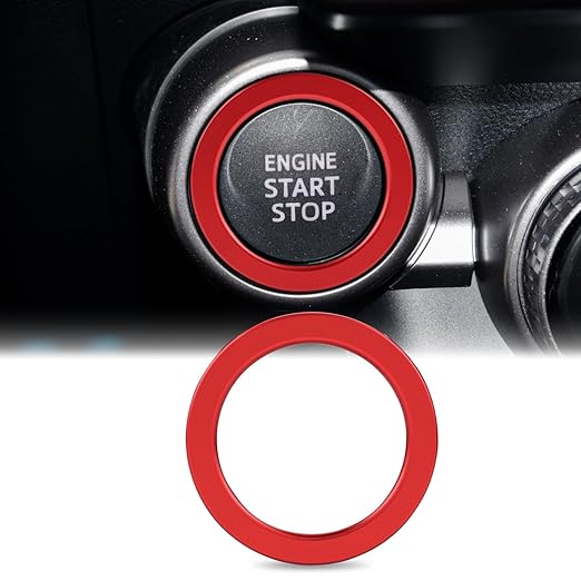 Auovo Engine Start Stop Button Outer Ring Compatible with Subaru BRZ 2022-2025 2026 for Toyota GR86 Accessories 2022-2026 Push Start Stop Button Cover (Engine Start Stop Outer Ring-1 Piece, Red)