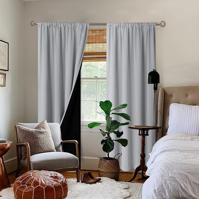 BGment Light Grey 100% Blackout Curtains - Image 2