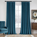 MIULEE Velvet Curtains 50W x 84L 2 Panels Peacock Blue Blackout Curtains | by MIULEE