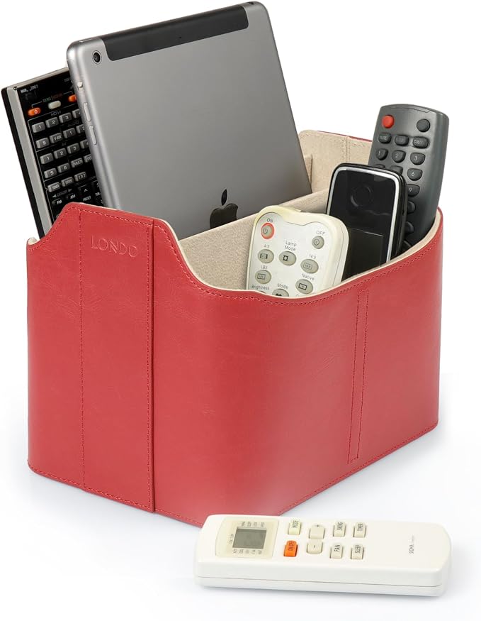 Londo PU Leather Remote Control Holder, Office Supplies Desk Organizer - Image 2