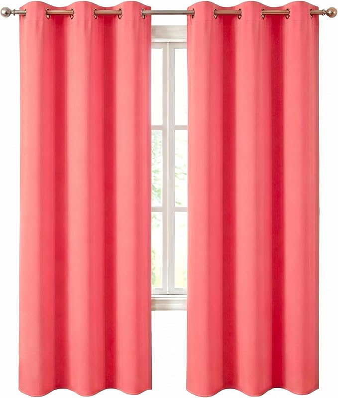 Diraysid Coral Grommet Blackout Curtains - Image 2