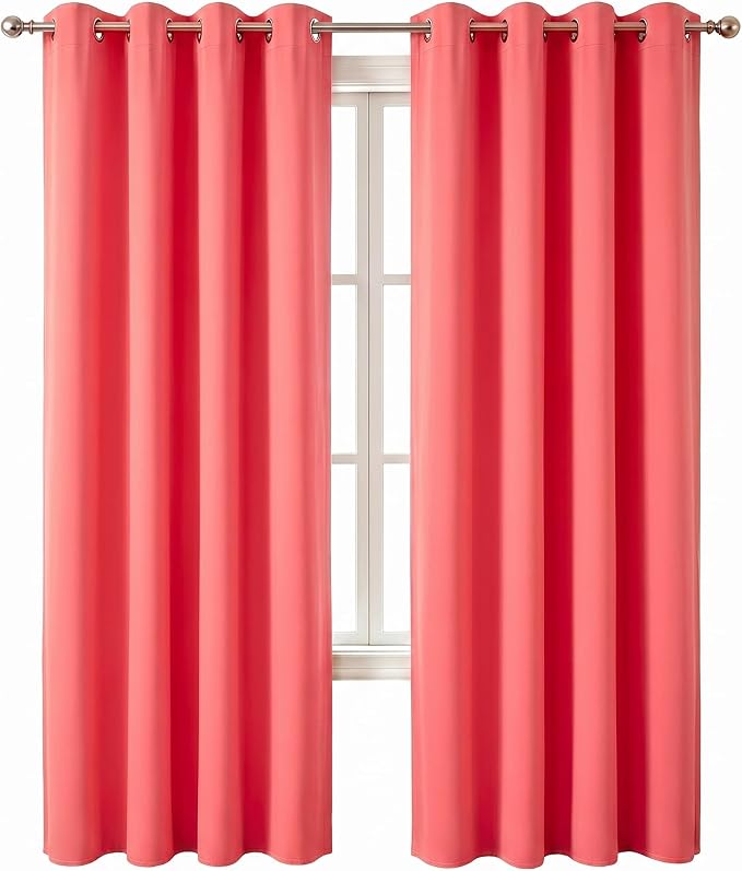 Diraysid Coral Grommet Blackout Curtains - Image 2