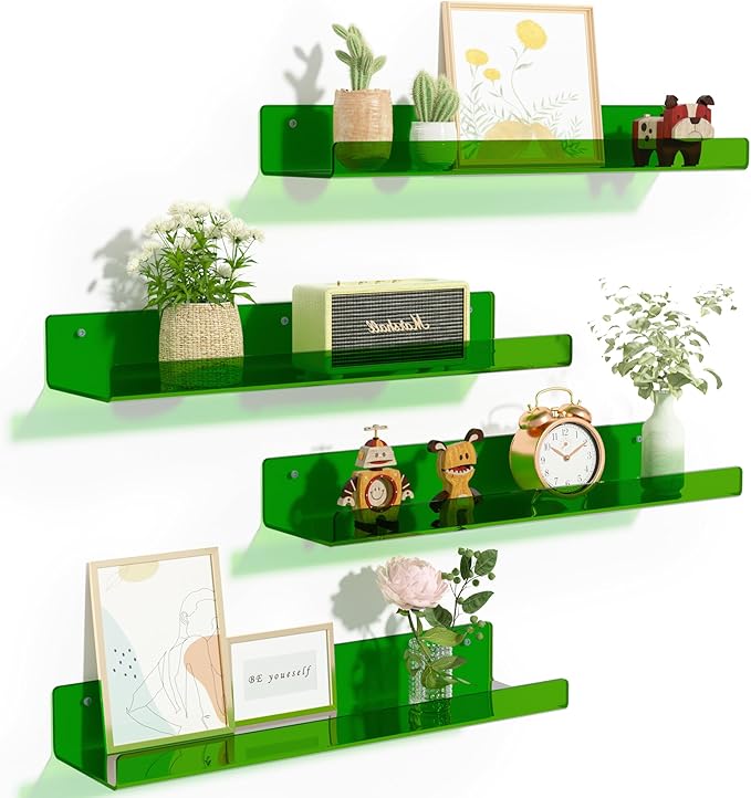 upsimples 4 Pcs 15" Acrylic Shelves by upsimples