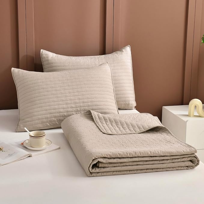 Lady Ann Queen Quilt Set, Linen Feel Queen Bedspreads 102x118 - Image 8