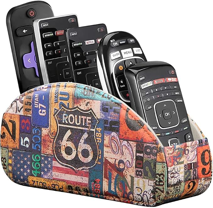 TV Remote Control Holder with 5 Compartments, Remote Caddy/Tray by YAPISHI
