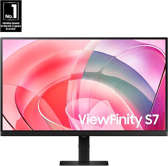SAMSUNG 27-Inch ViewFinity S7 (S70D) Series 4K UHD High Resolution Monitor with HDR10, Multiple Ports, Easy Setup Stand, Advanced Eye Care, LS27D702EANXGO, 2024