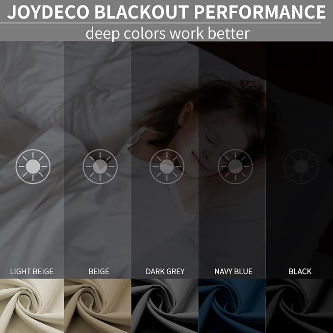 Joydeco Blackout Curtains 108 Inches Long 2 Panels Set, Thermal Insulated Long - Image 2