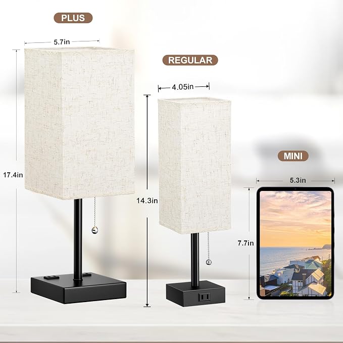 Bedside Lamp for Bedroom Set of 2 - Image 2