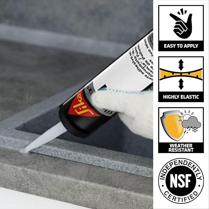 SIKA Sikaflex-221 Multi-Purpose Polyurethane Sealant/Adhesive, 10.1 fl oz, White – Fast-Curing, Permanent Elastic Bond, Weather-Resistant, Sandable & Paintable