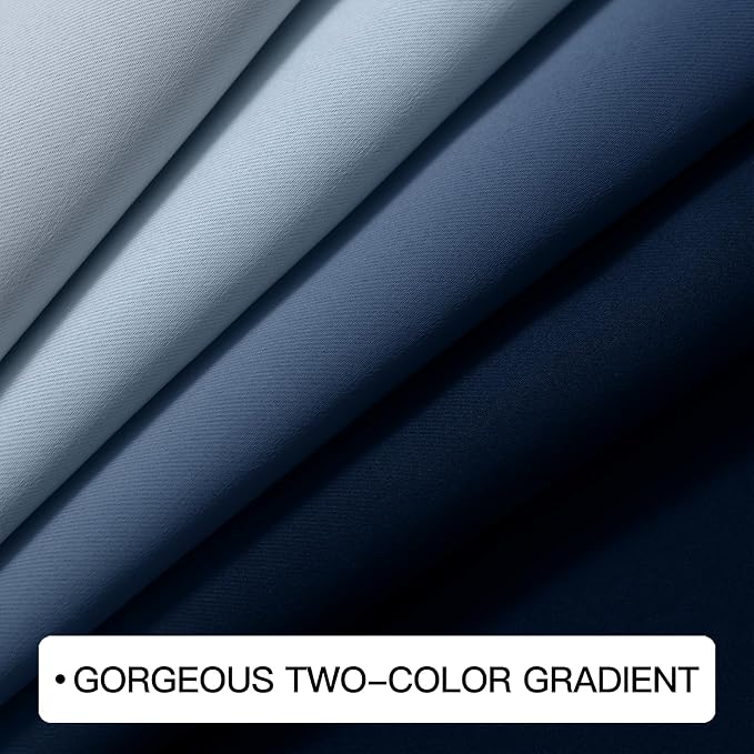 COSVIYA Grommet Ombre Room Darkening Curtains 84 inch Length 2 Panels, 52x84 - Image 4
