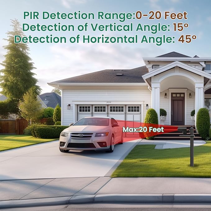 Wireless Driveway Alarm, Outdoor Weatherproof Motion Sensor & Detector with 600ft Range, Microwave Infrared Home Security Alert System for Driveway/Garage/Indoor/Outdoor (1 Receiver+2 Sensors)