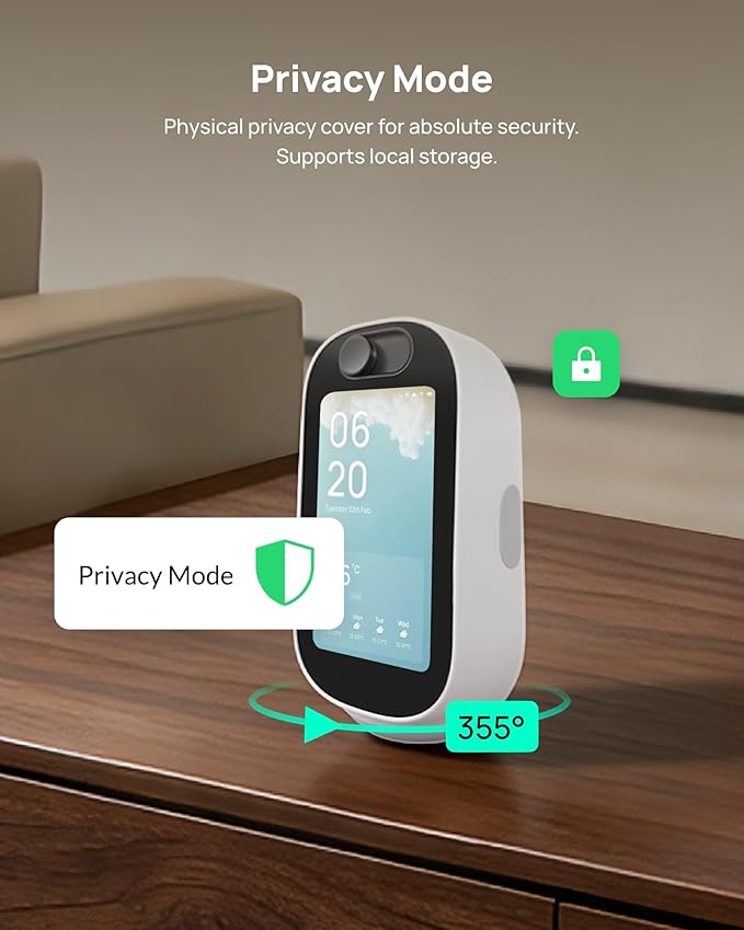 Indoor Security Camera with 4" Screen, 4MP Baby/Elderly Monitor with AI Conversation & Two-Way Video, Baby Crying, Human and Pet Detection, 355°Pan, 5G/2.4G WiFi, Motion Tracking, Smart Home Camera