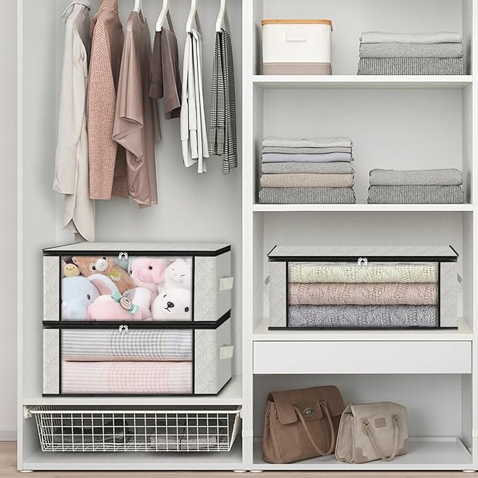 HomeHacks 3-Pack Clothes Organizer Storage Bags, 35L Storage Bins, Reinforced - Image 6