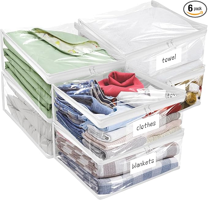 Plastic Storage Bags with Easy-Glide Zipper, Durable Clear Vinyl Zippered by Kikerike
