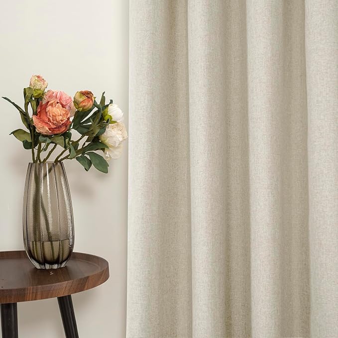 YoungsTex Natural Linen Blackout Curtains 63 Inches Long - Image 8