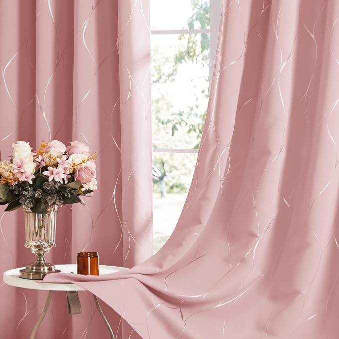 Deconovo Curtains for Living Room, Pattern Blackout Curtains 63 Inches Long | - Image 7