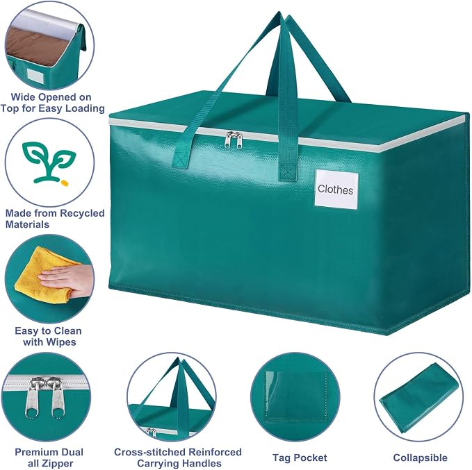 StorageRight Moving Bags, Moving Boxes, 93L 10-Pack Sotrage Totes, Reinforced - Image 3
