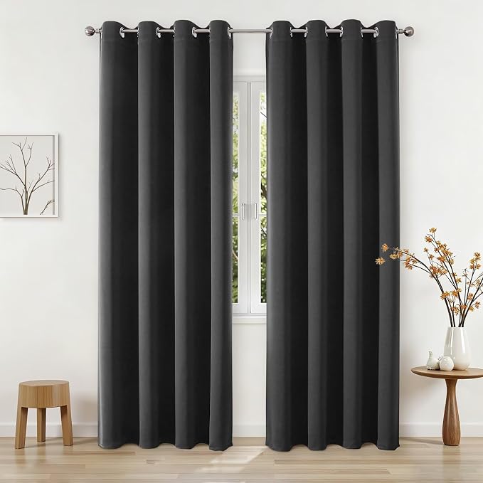 Joydeco Blackout Curtains 90 Inch Length 2 Panels Set, Thermal Insulated Long by JOYDECO