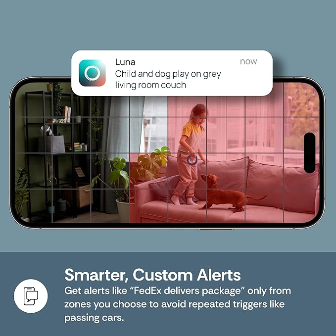 Luna 2K Indoor Cameras for Home Security, 2.4GHz & 5GHz WiFi, 360-Degree Pan-Tilt, Built-in Spotlight, Human Auto Tracking, Siren, Pet/Dog/Baby Camera with Phone app, White (2026 Upgrade Version)