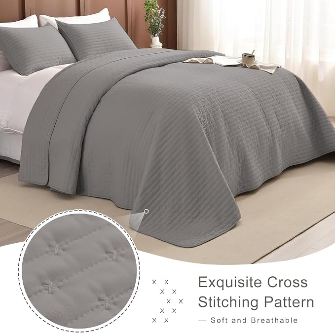 Lady Ann Gray Oversized King Bedspread 120x120 - Image 6