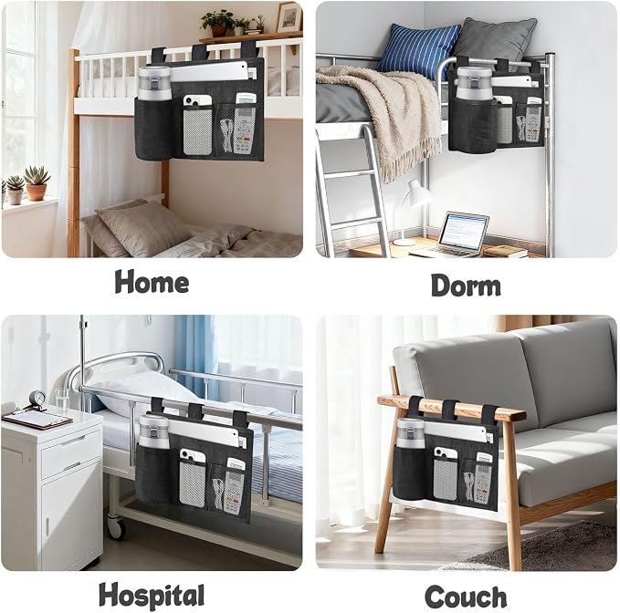 Hanging Bedside Caddy, 4 Pockets Bunk Bed Caddy, Bed Pocket - Image 7