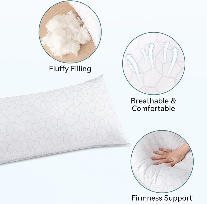 Oubonun 21x54 Full Body Pillow for Adults, Big Long Bed Pillow for Sleeping - Image 3
