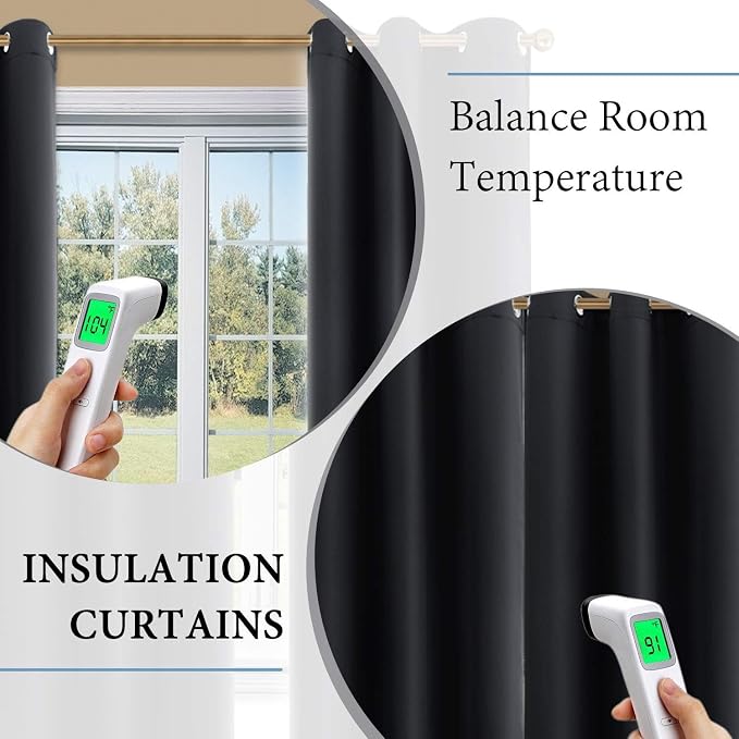 Diraysid Blackout Curtains for Bedroom Grommet Thermal Insulated Room Darkening - Image 4