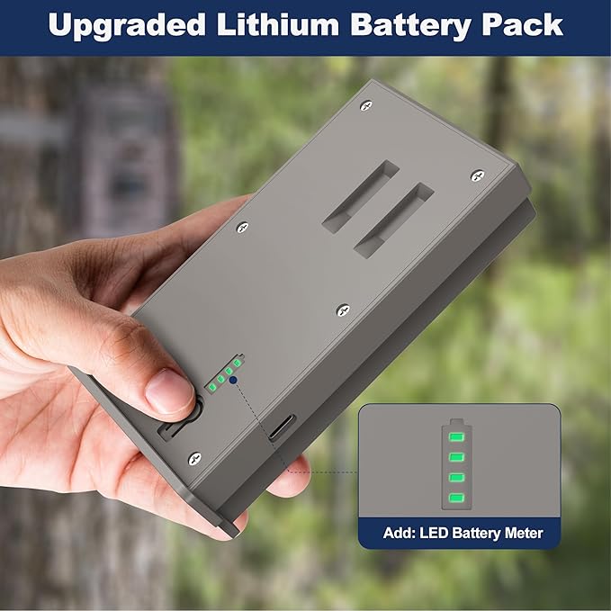 Lesaps 4Pack Rechargeable Reveal Lipo Lithium Battery Pack for Trail Camera Reveal X Gen 3.0, 2.0, X Pro 3.0, Pro, X Ultra 3.0, SK, XB, X - Upgraded LED Meter & Solar Charging (4, Battery 4pack)