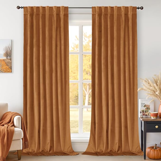 BGment Velvet Curtains 108 Inches, Super Soft, Room Darkening, Thermal by BGment